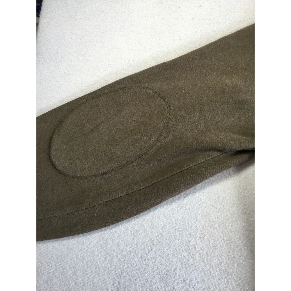 Banana Republic Core Temp Hoodie Mens Medium Olive Green Elbow Patch Pullover